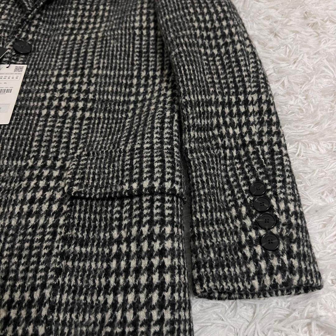 未使用タグ✨ZARAMAN チェスターコート ウールツイード 大判千鳥格子柄 M