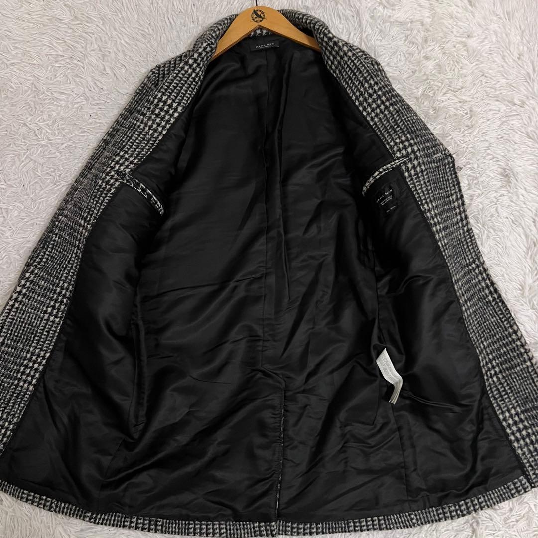 未使用タグ✨ZARAMAN チェスターコート ウールツイード 大判千鳥格子柄 M