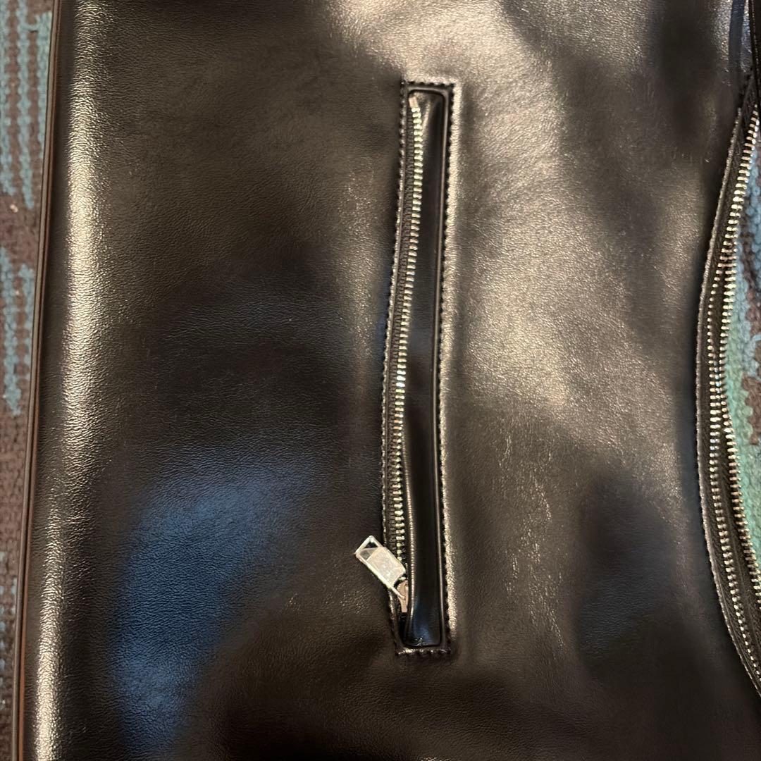 STAND OL ブラックレザー ショルダーバッグ