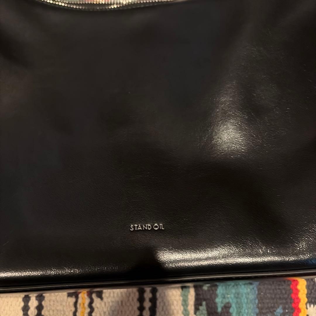 STAND OL ブラックレザー ショルダーバッグ