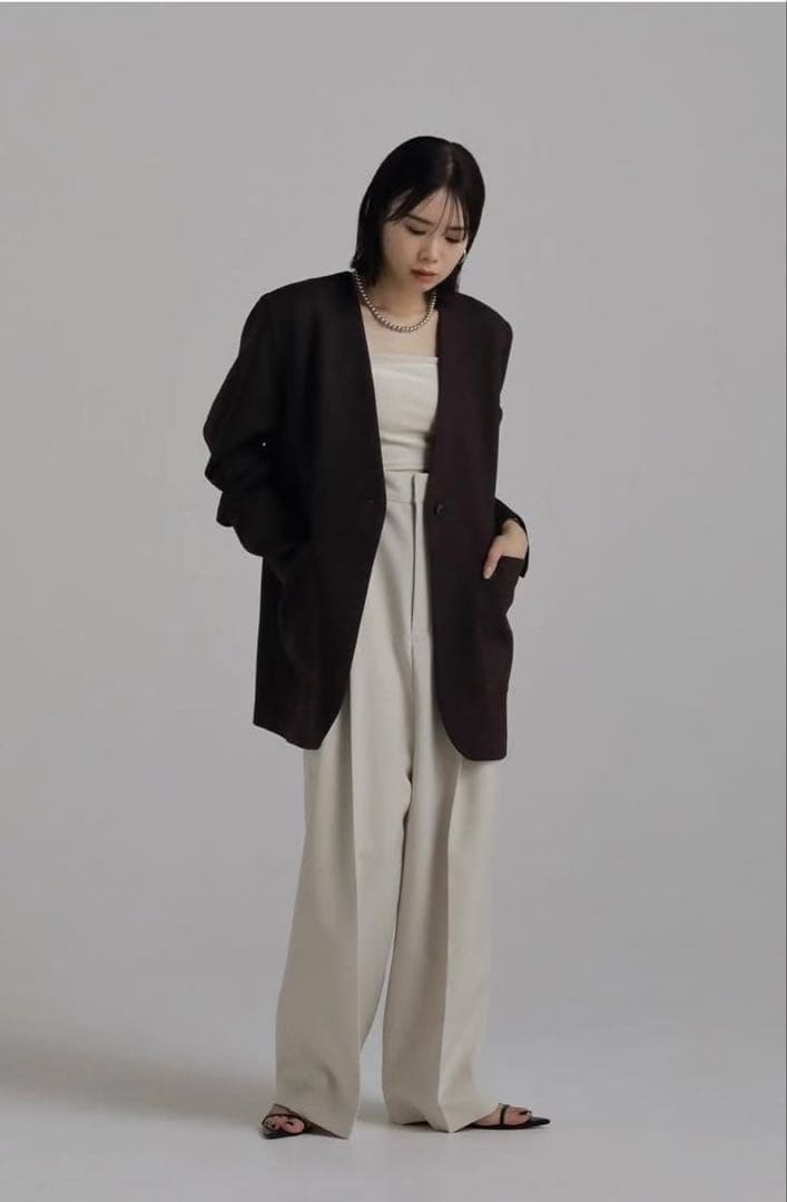 ジャケット・アウター louren twill no collar jaiket