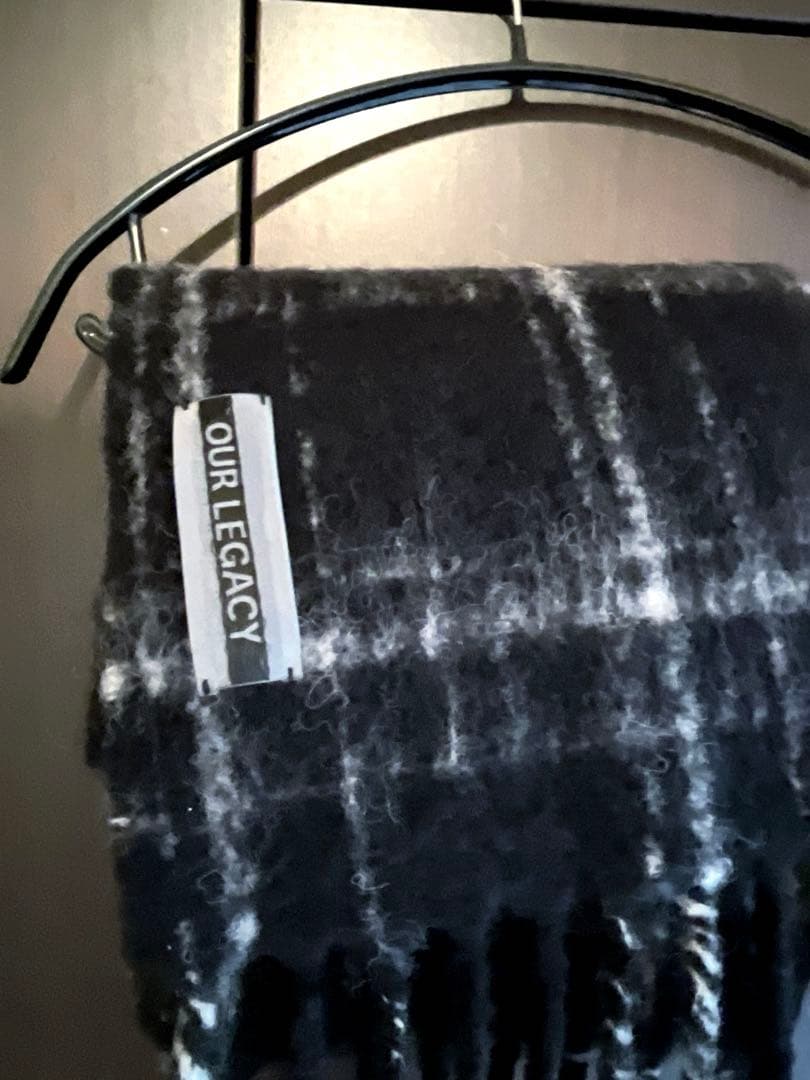 OUR LEGACY ESTATE SCARF ブラック/グレー