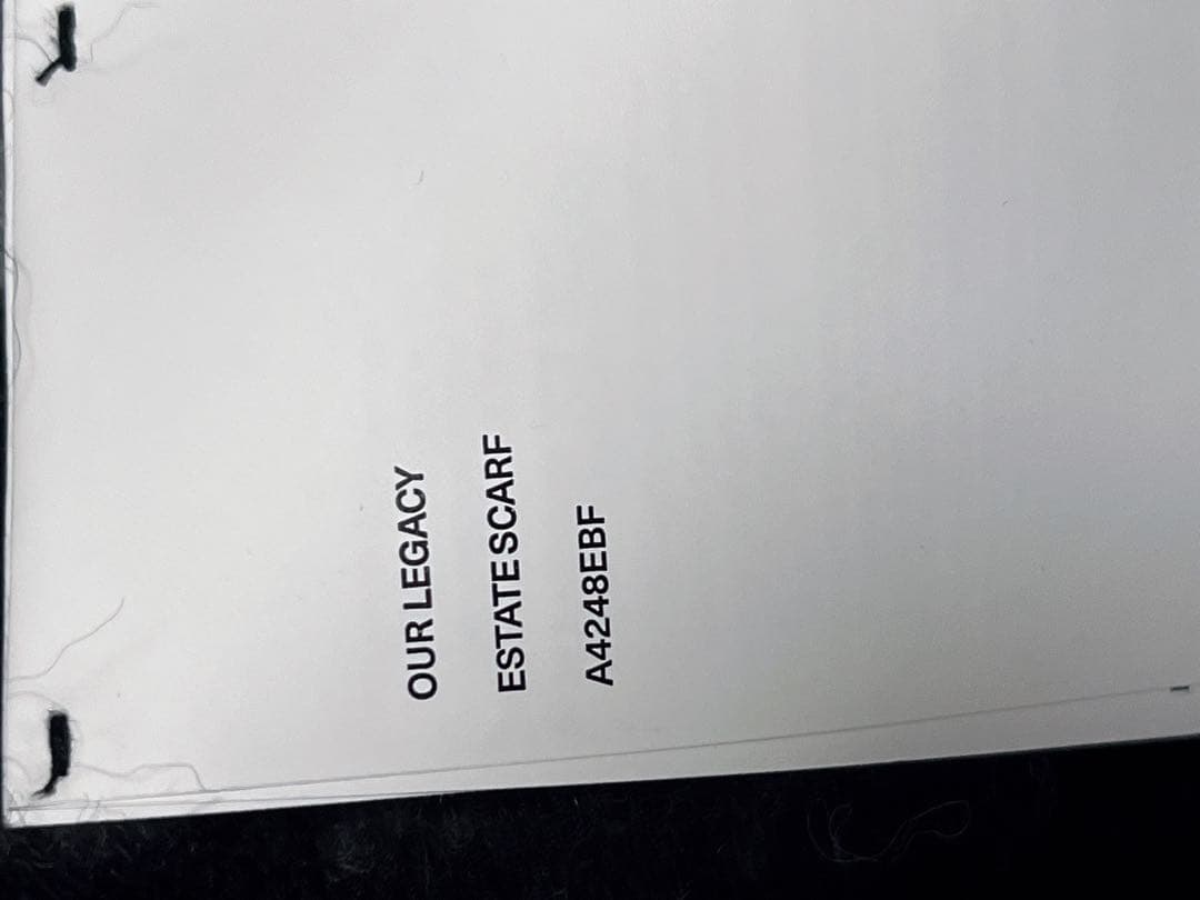 OUR LEGACY ESTATE SCARF ブラック/グレー