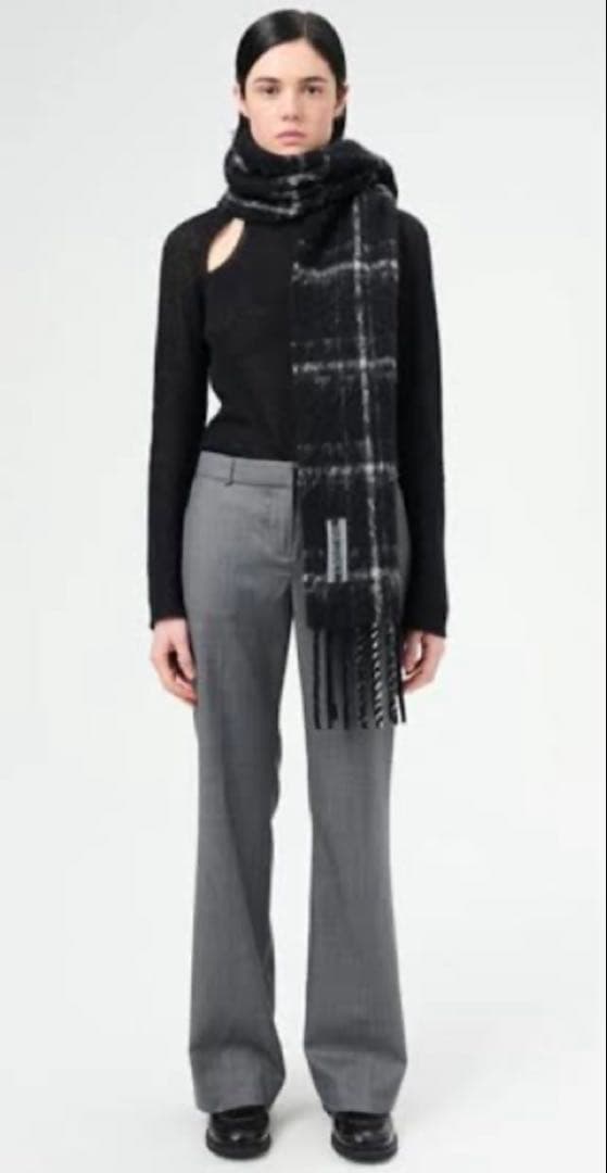 OUR LEGACY ESTATE SCARF ブラック/グレー