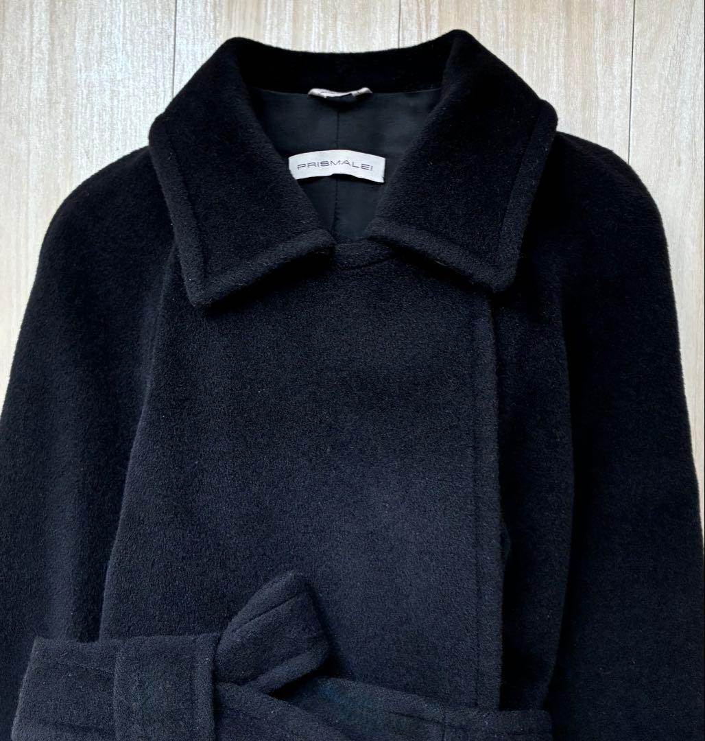 マックスマーラPRISMALEI プリズマレイ黒 ラップコート40着丈122cm