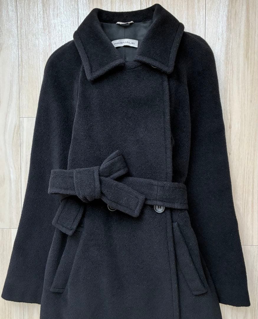 マックスマーラPRISMALEI プリズマレイ黒 ラップコート40着丈122cm