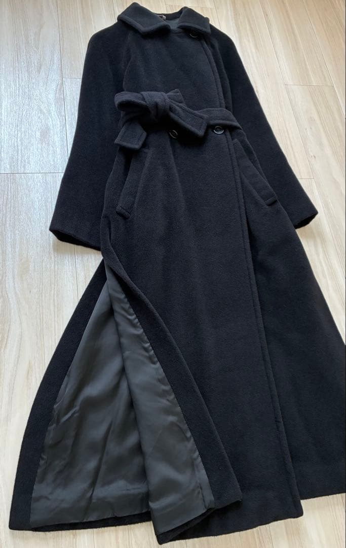 マックスマーラPRISMALEI プリズマレイ黒 ラップコート40着丈122cm