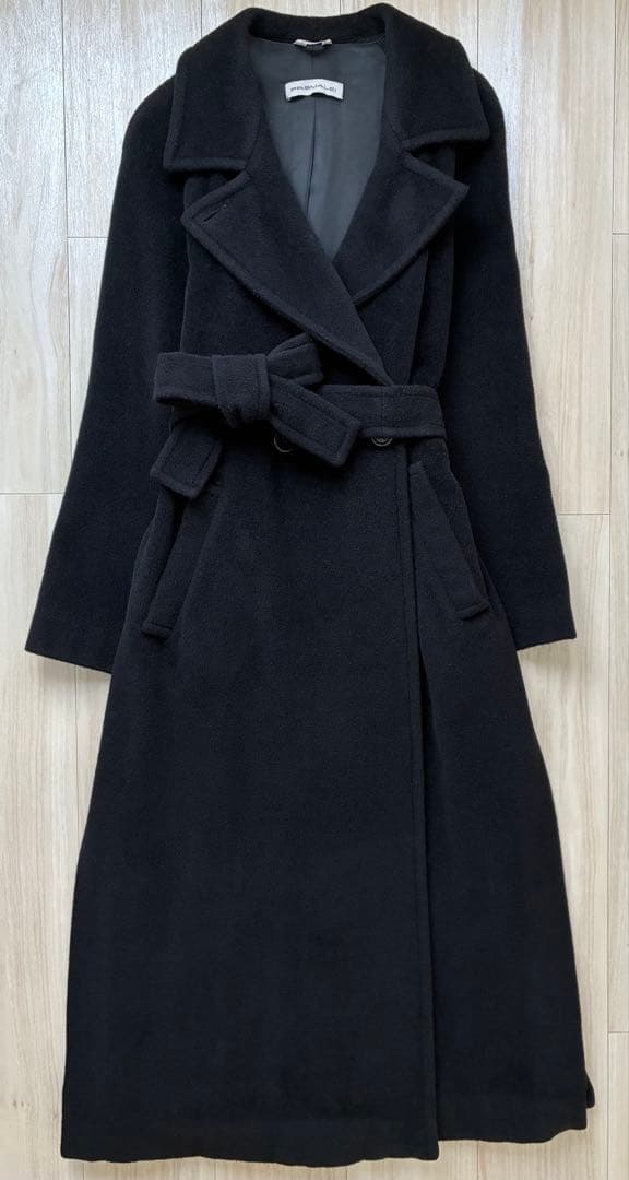 マックスマーラPRISMALEI プリズマレイ黒 ラップコート40着丈122cm