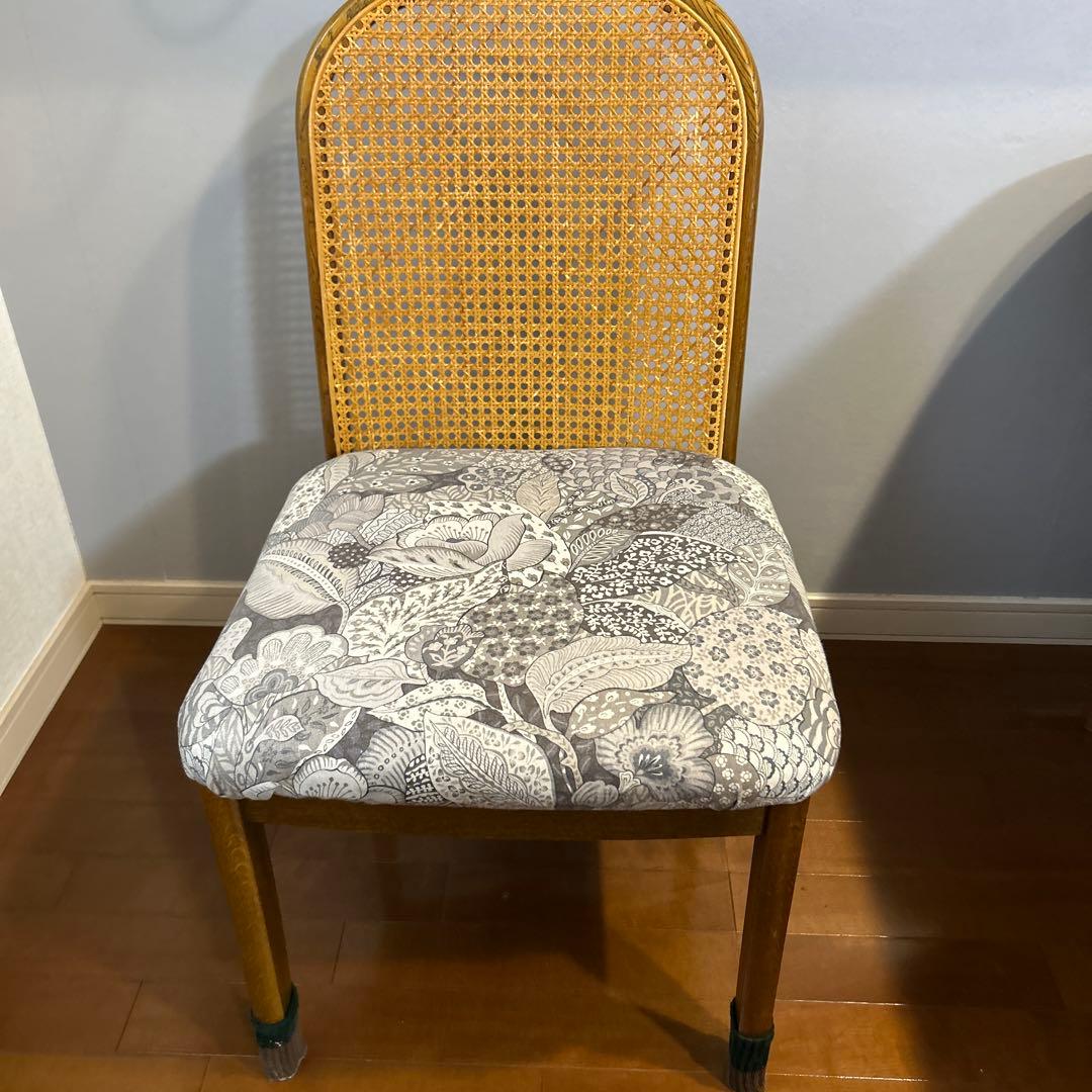 【希少品】③浜本工芸　ダイニングチェア　ラタン　送料込み　昭和レトロ