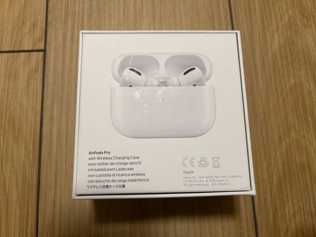 AirPods Pro 本体【箱、説明書、未使用イヤーチップ付き】 動作確認済
