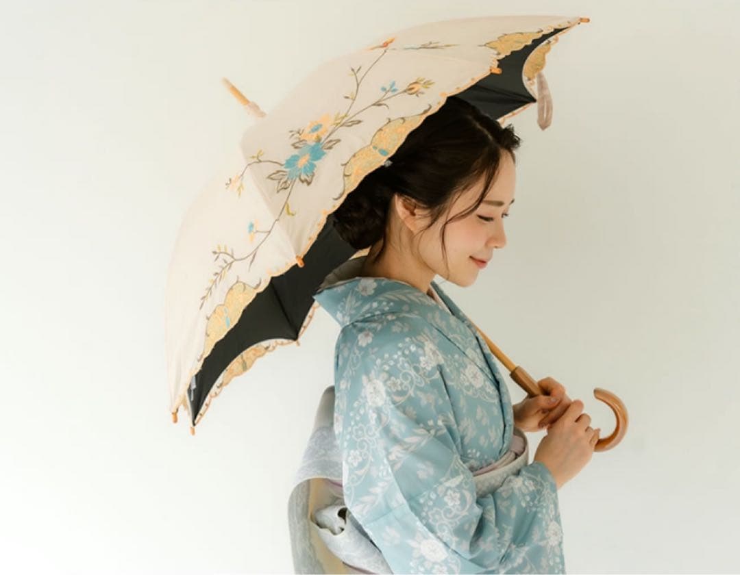 新品 シノワズリーモダン 晴雨兼用日傘 日本製UPF50+ 遮光遮熱 刺繍 母