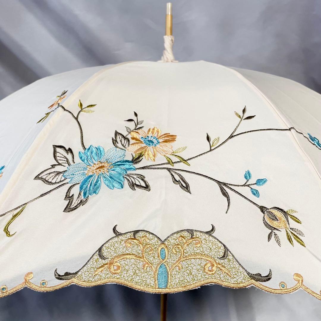 新品 シノワズリーモダン 晴雨兼用日傘 日本製UPF50+ 遮光遮熱 刺繍 母