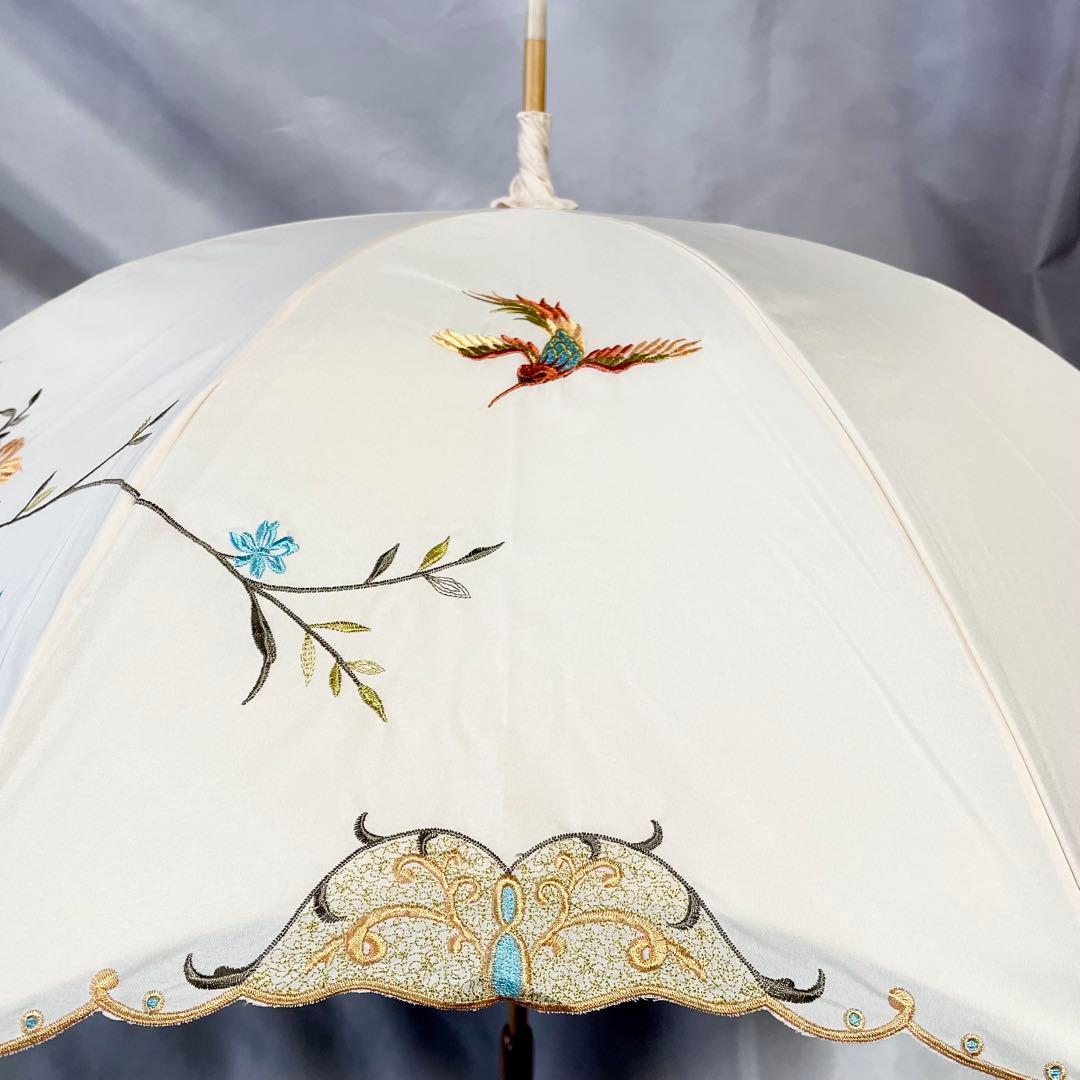 新品 シノワズリーモダン 晴雨兼用日傘 日本製UPF50+ 遮光遮熱 刺繍 母