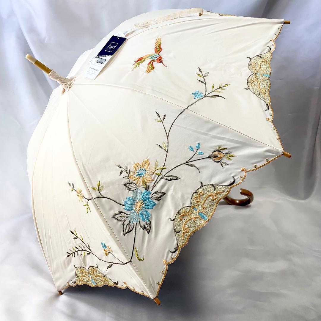新品 シノワズリーモダン 晴雨兼用日傘 日本製UPF50+ 遮光遮熱 刺繍 母