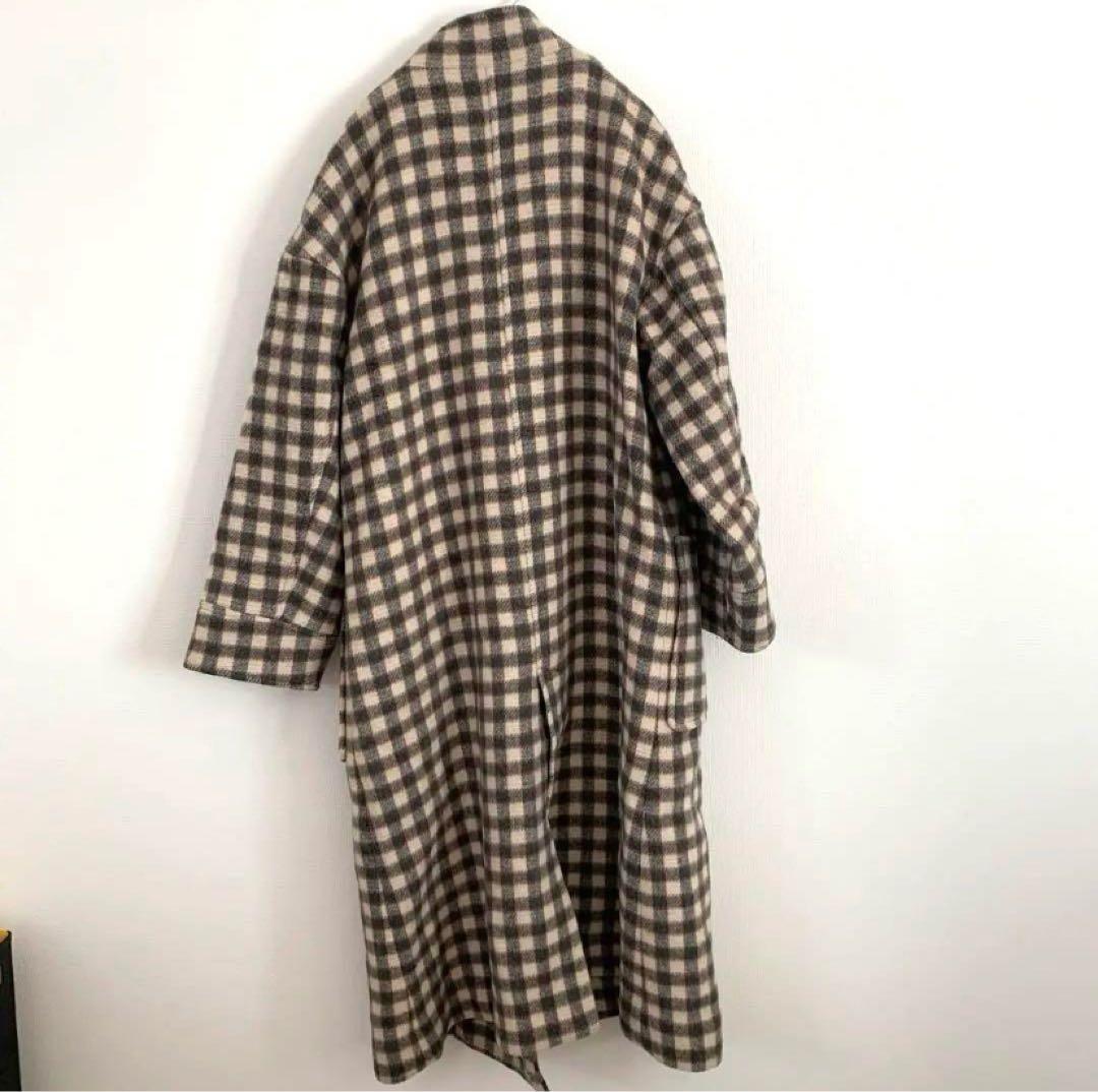 SLOBE IENA チェックスタンドコート