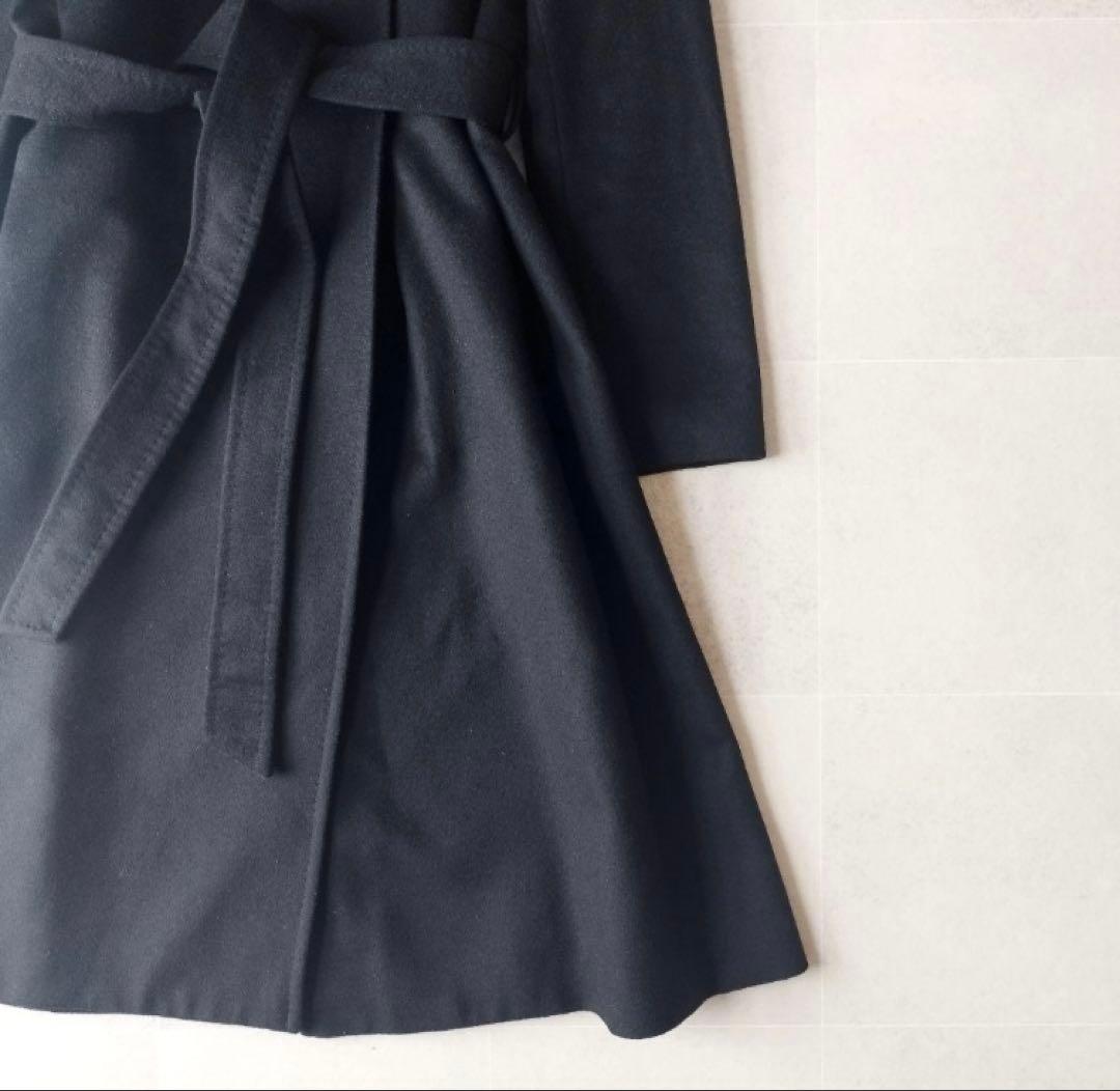 INED 11サイズ ウール ベルテッドコート 黒