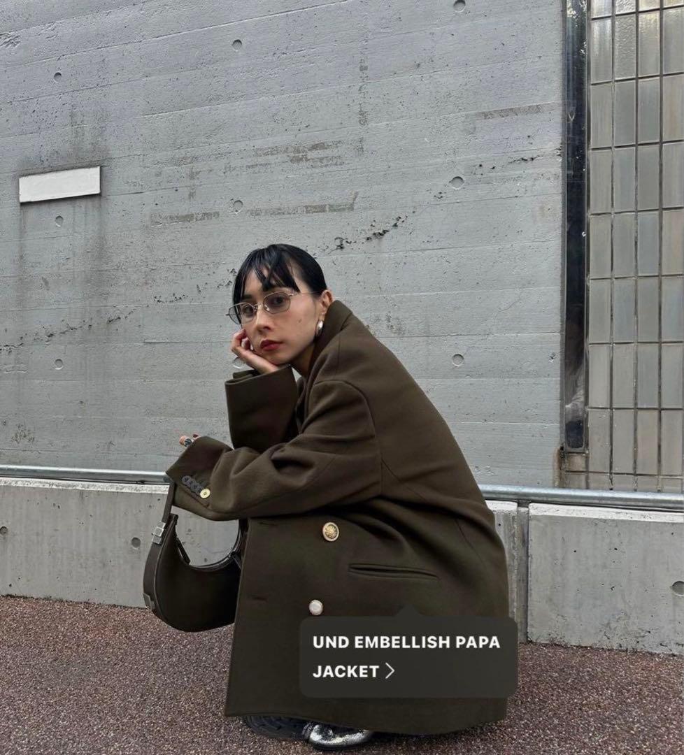 ゆ*ま様 Ameri UND EMBELLISH PAPA JACKET　カーキ
