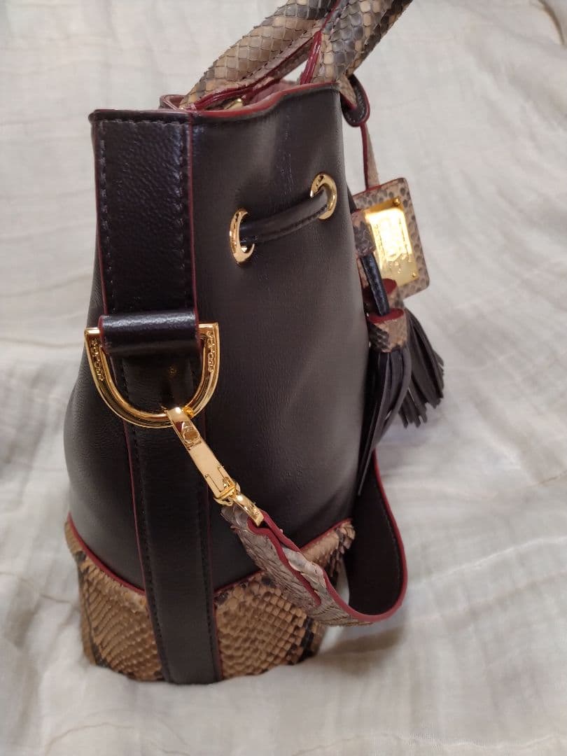 【未使用】ココセリュクスゴールド 3WAYトートバッグ *ダークブラウン