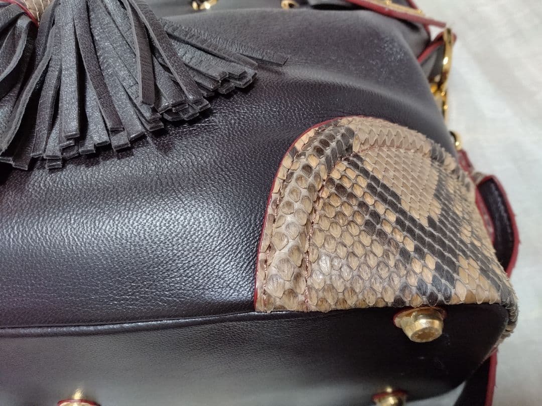 【未使用】ココセリュクスゴールド 3WAYトートバッグ *ダークブラウン