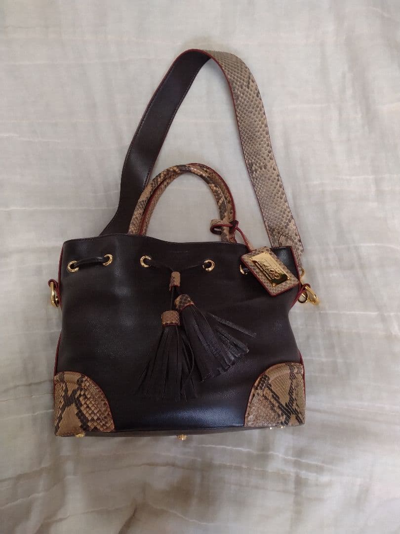 【未使用】ココセリュクスゴールド 3WAYトートバッグ *ダークブラウン