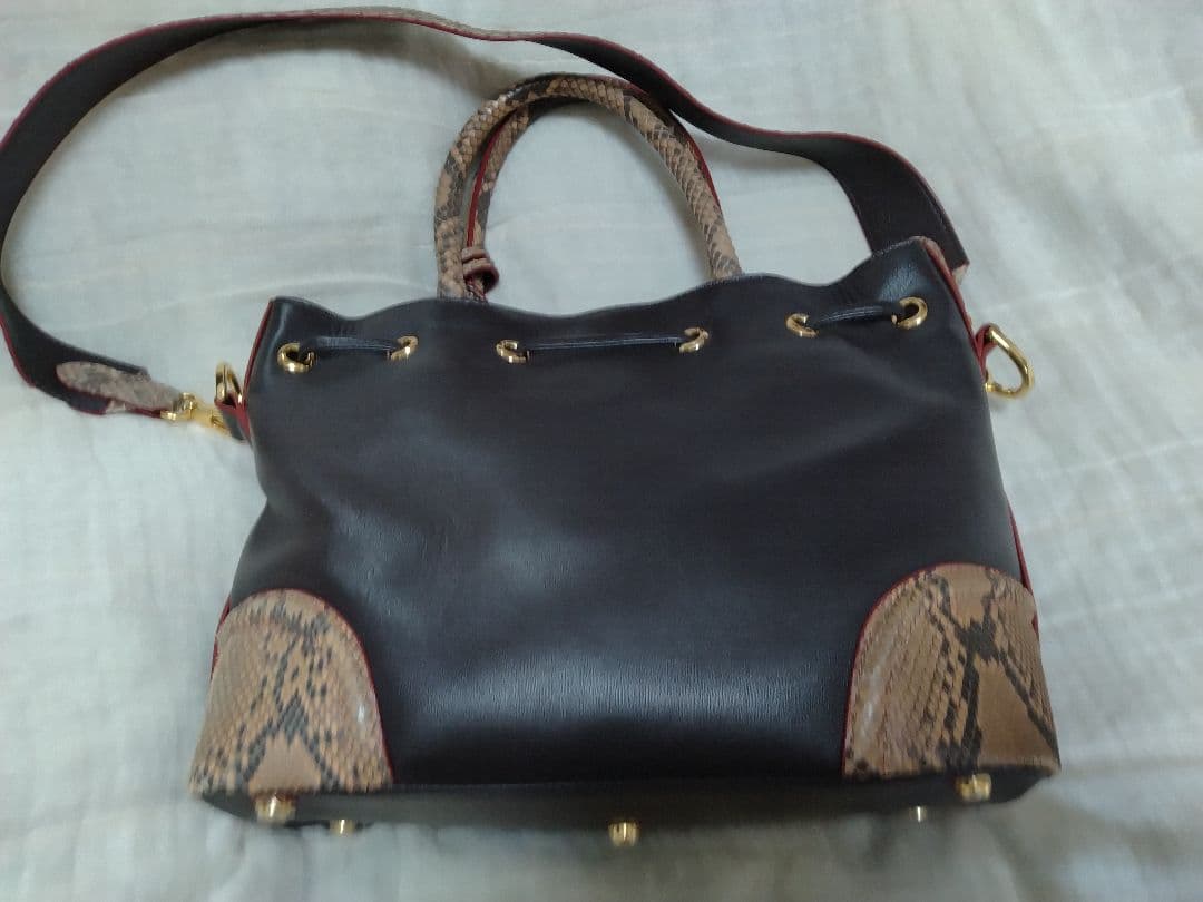 【未使用】ココセリュクスゴールド 3WAYトートバッグ *ダークブラウン