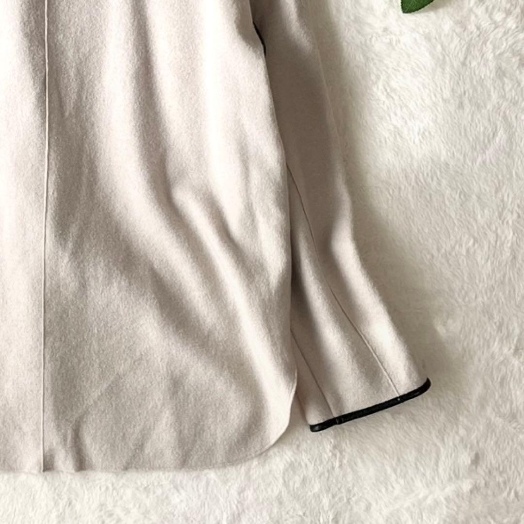 美品✨23区 コンプレストパイルショートアウター ウール ライトベージュ 38M