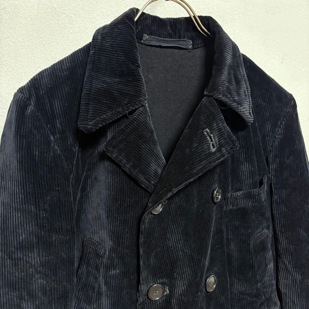 美品 希少 フランス製 ビンテージ 太畝コーデュロイ ダブルジャケット