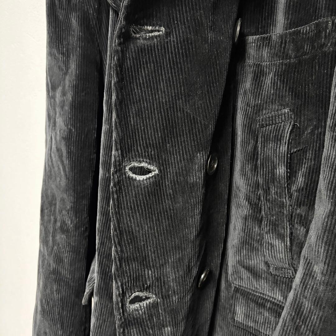 美品 希少 フランス製 ビンテージ 太畝コーデュロイ ダブルジャケット