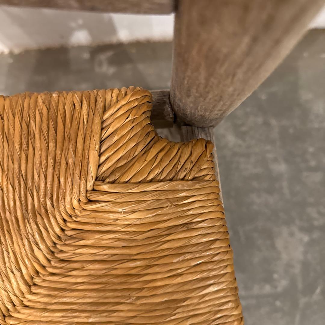 CASAダイニングチェア　カフェチェア　藁座面　剥離