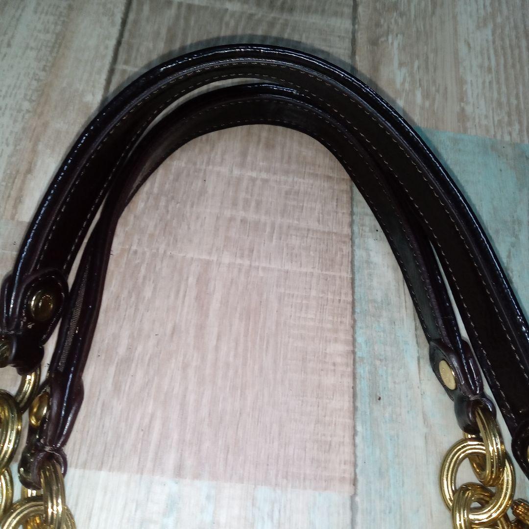 COACH　トートバッグ　シグネチャー　コーチ　ハンドバッグ　チャーム　ブラウン