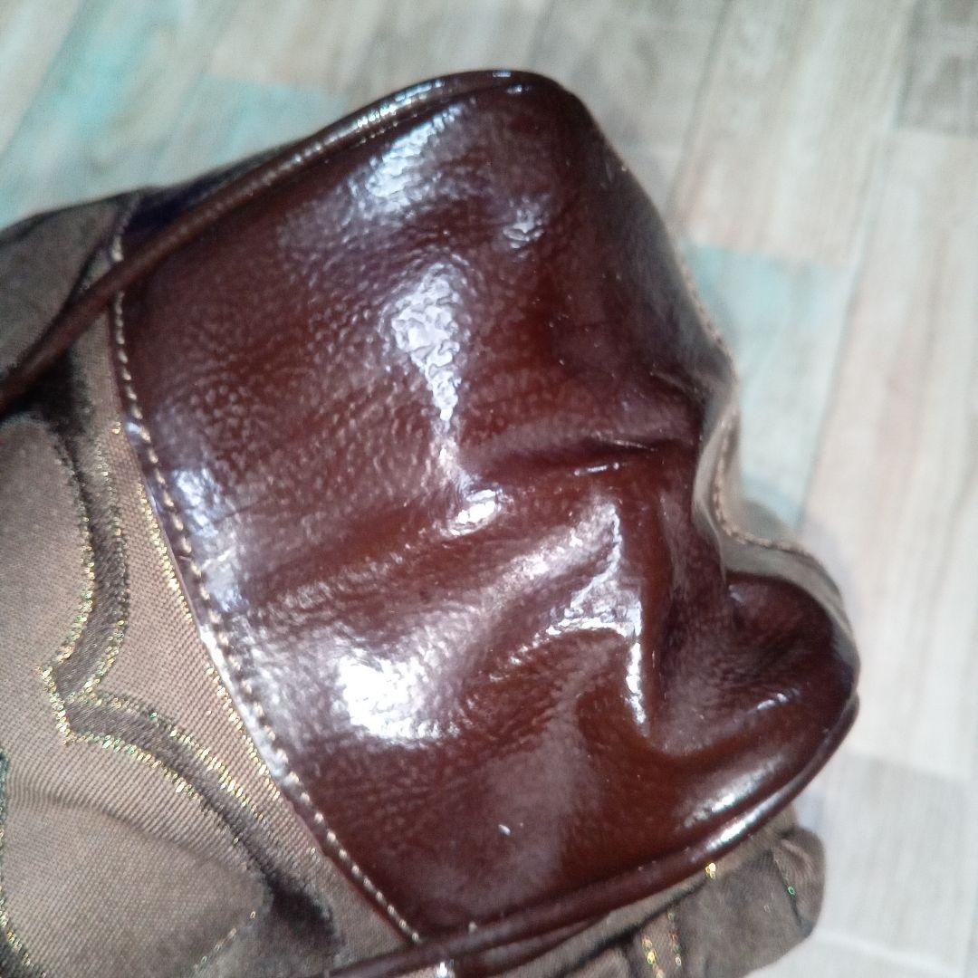 COACH　トートバッグ　シグネチャー　コーチ　ハンドバッグ　チャーム　ブラウン