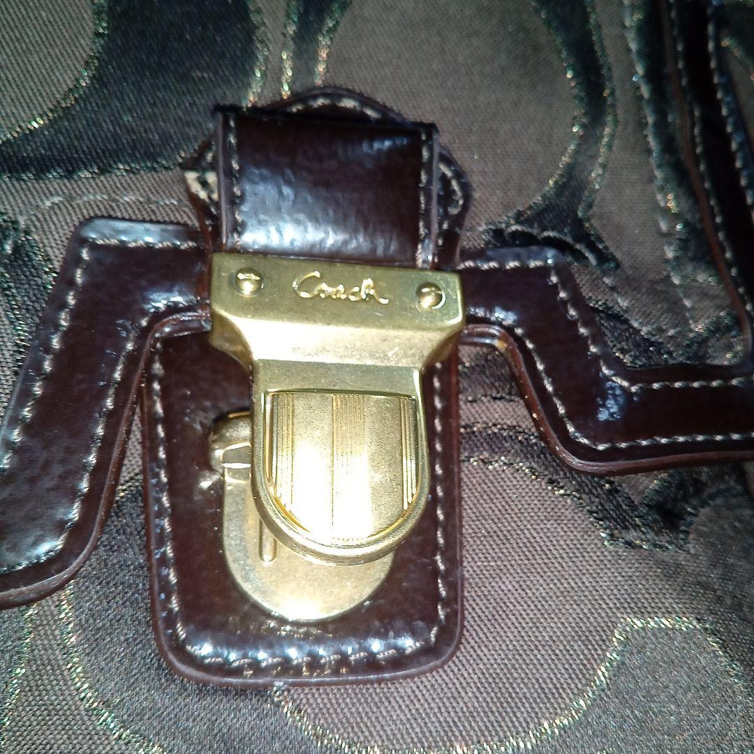 COACH　トートバッグ　シグネチャー　コーチ　ハンドバッグ　チャーム　ブラウン