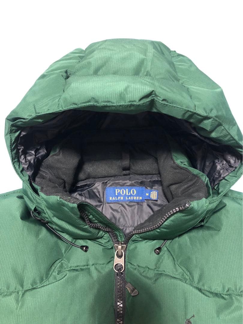 【美品】ポロラルフローレン ダウンベスト ポニー刺繍 緑グリーン メンズM