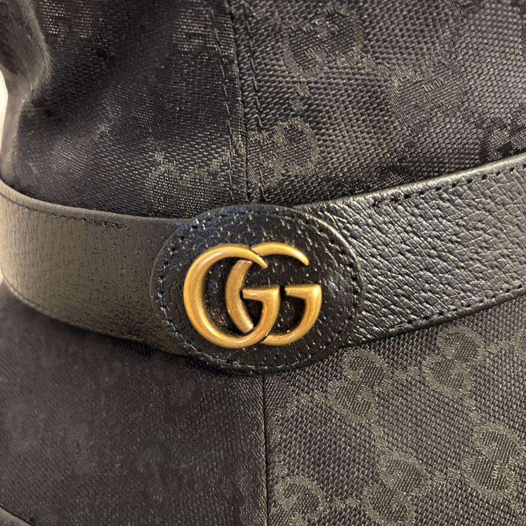 【未使用】GUCCI ブラック バケットハット M(58cm)／ブラック／メンズ