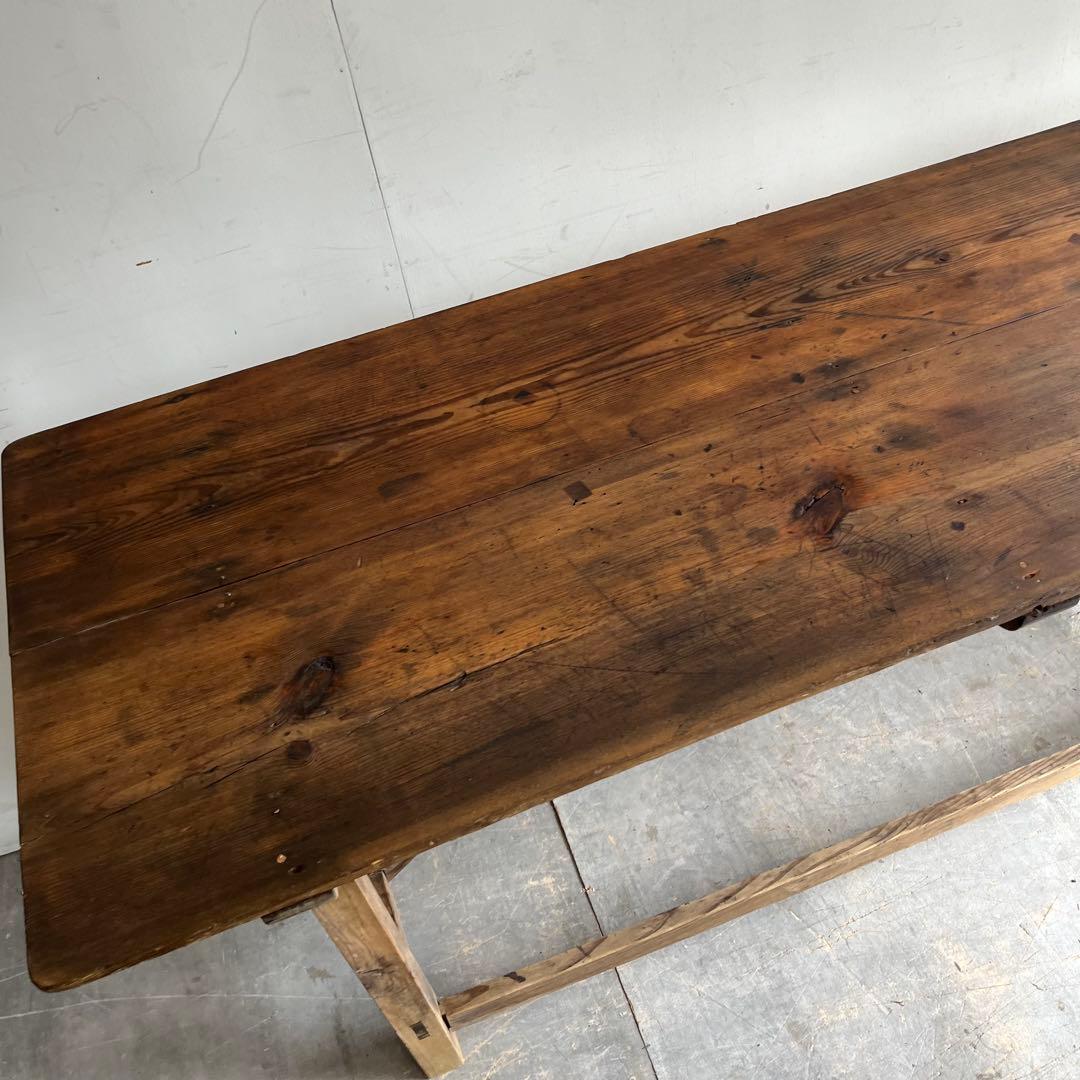 アンティーク テーブル 展示台 作業台 机 シャビー 無垢材 z541