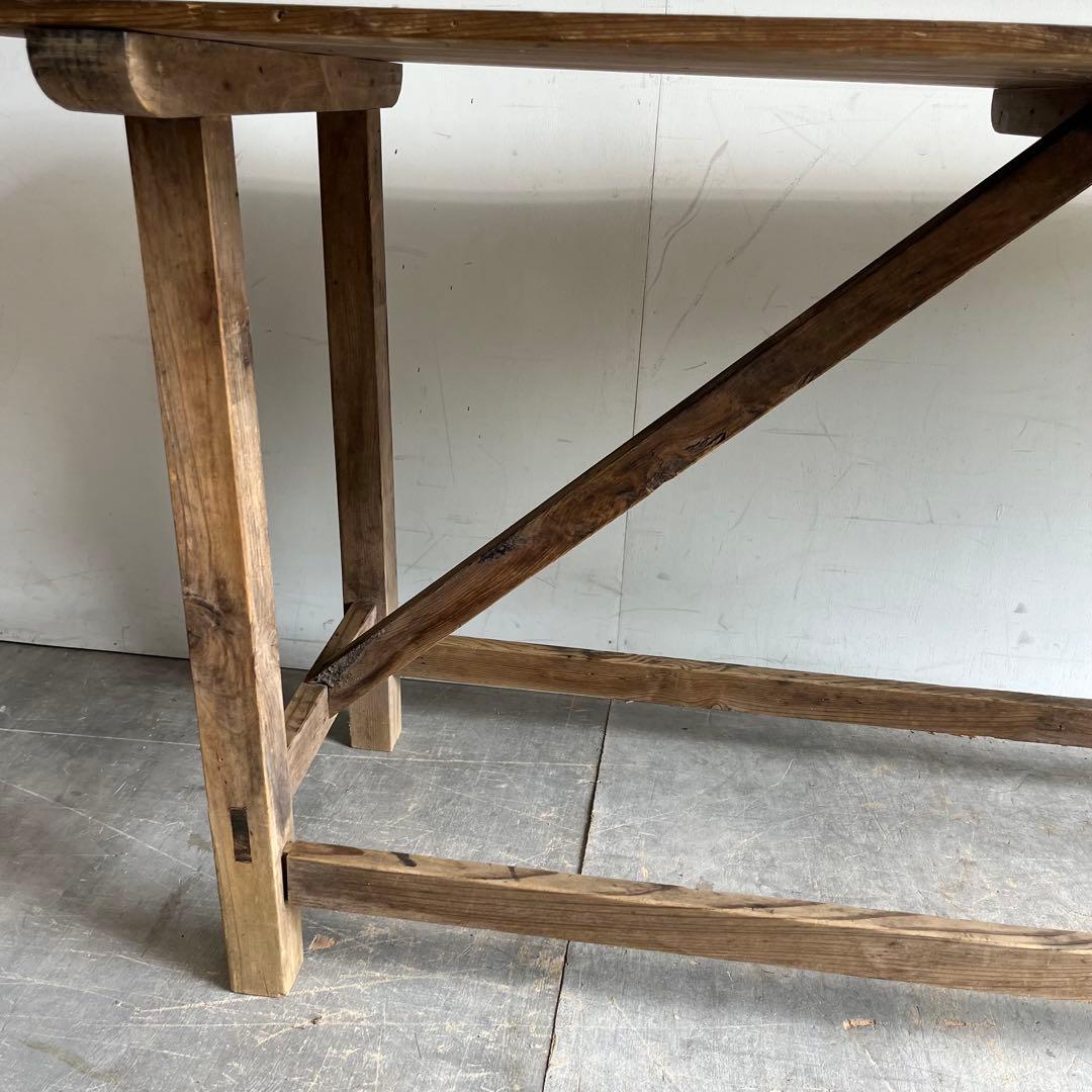 アンティーク テーブル 展示台 作業台 机 シャビー 無垢材 z541