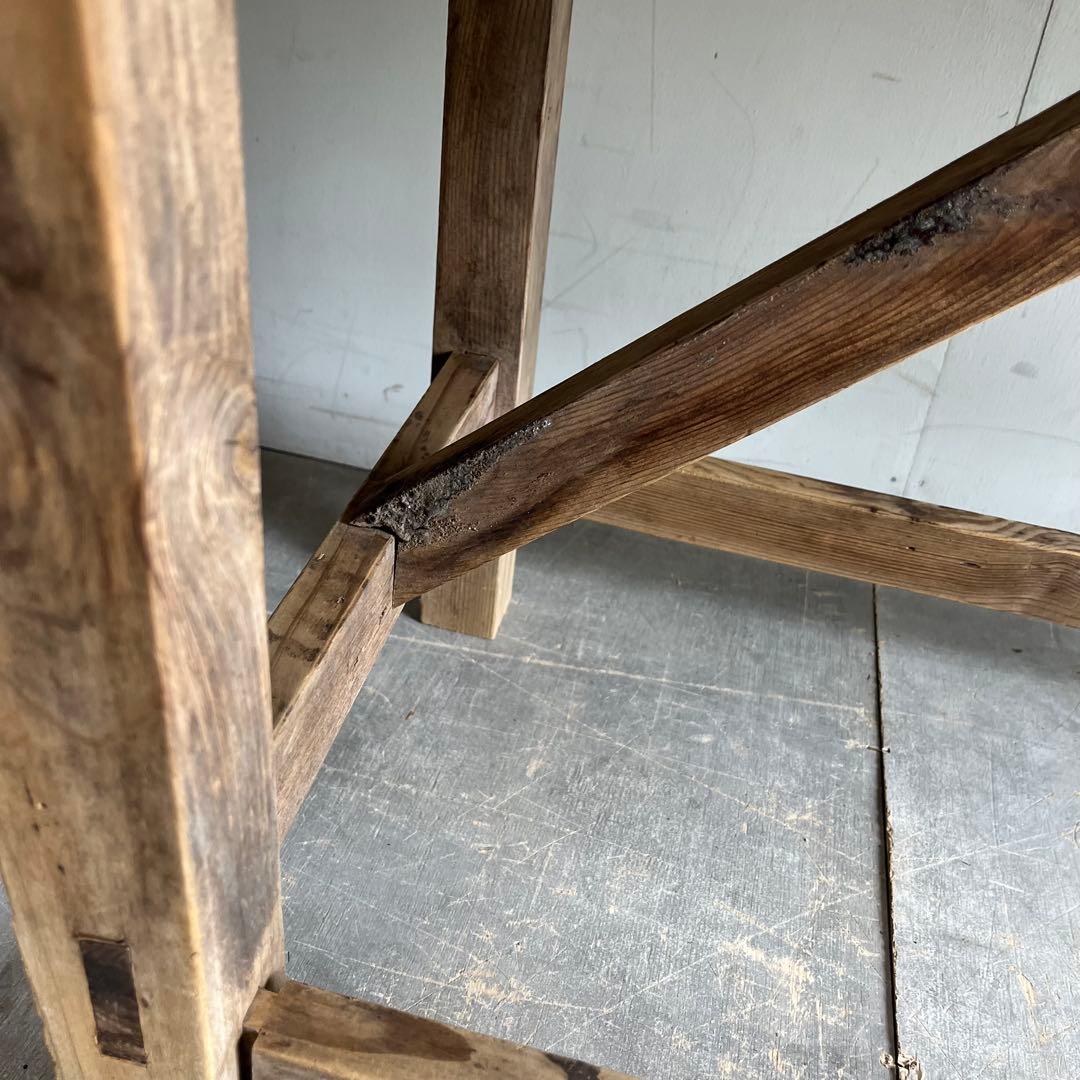 アンティーク テーブル 展示台 作業台 机 シャビー 無垢材 z541