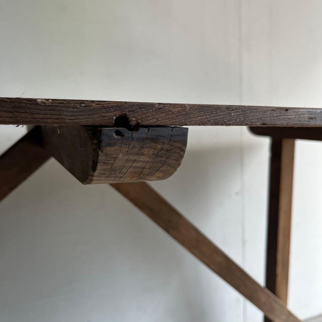 アンティーク テーブル 展示台 作業台 机 シャビー 無垢材 z541