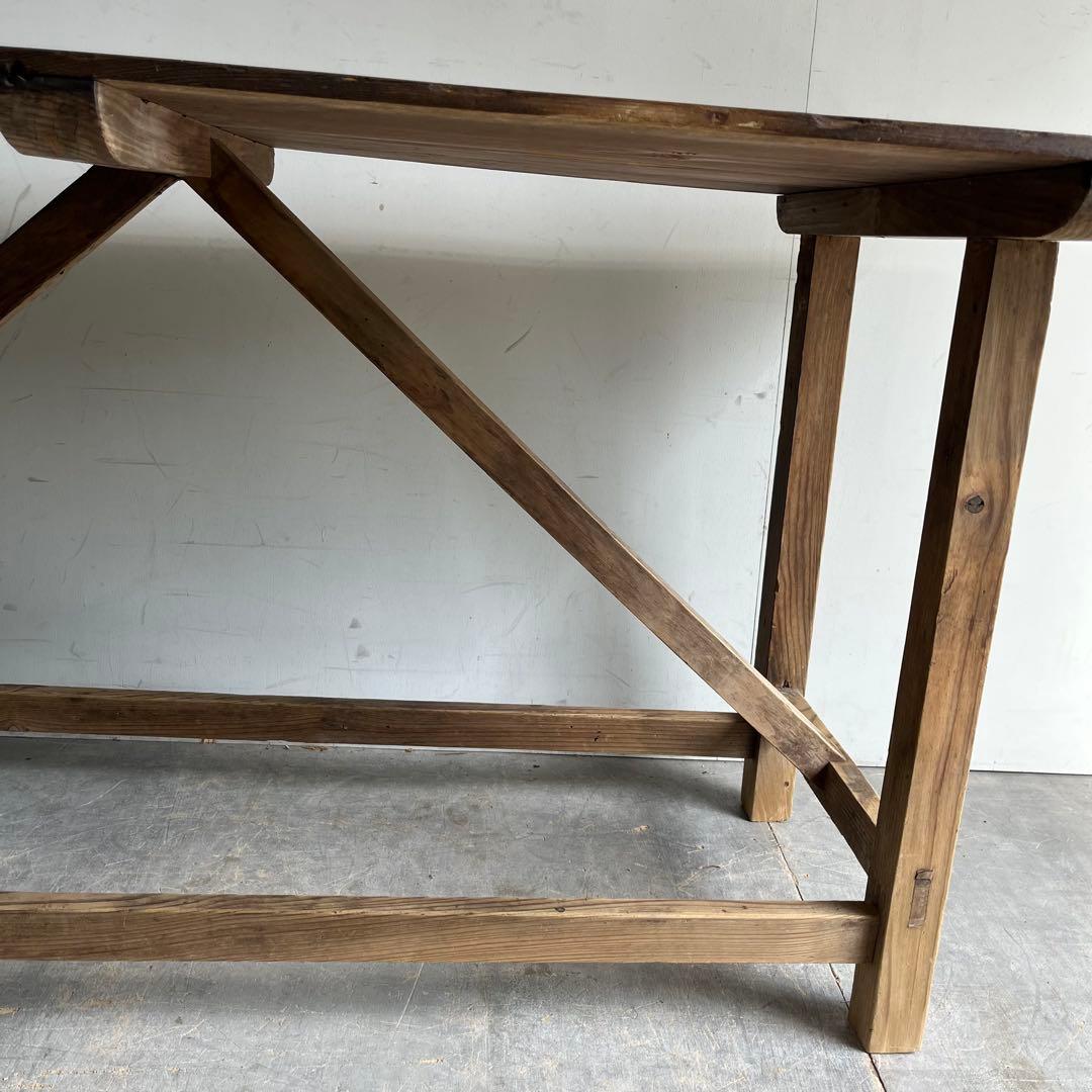 アンティーク テーブル 展示台 作業台 机 シャビー 無垢材 z541