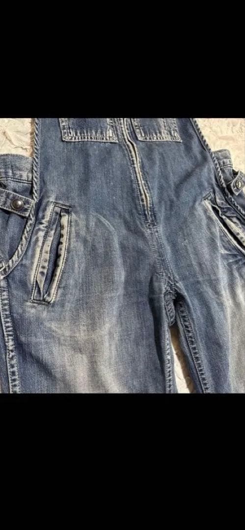 ジョンブル　デニム フレンチ サロペット　オーバーオール　インディゴ　Lサイズ