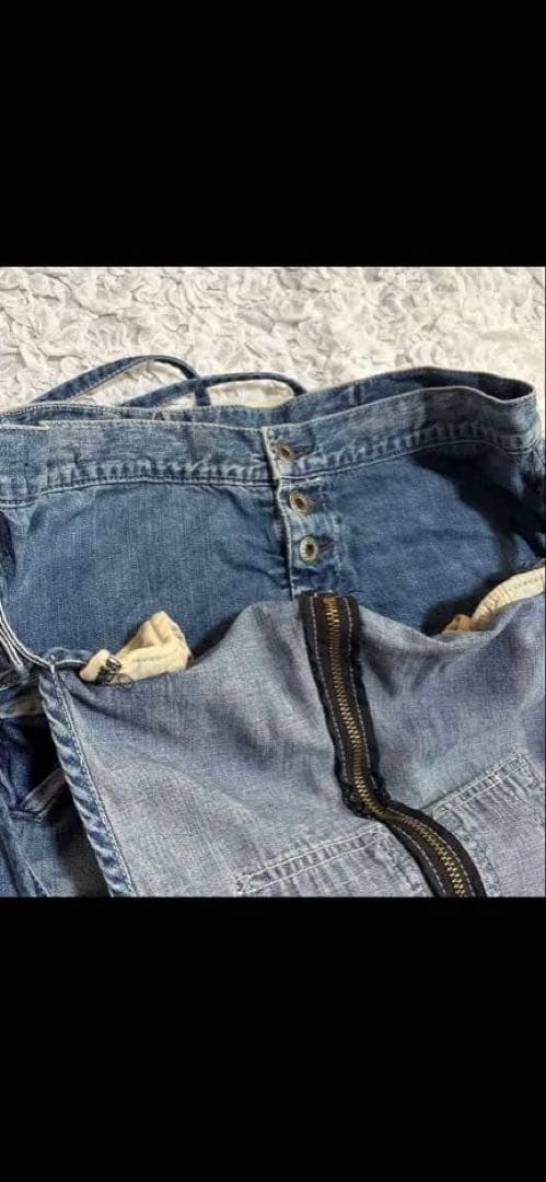 ジョンブル　デニム フレンチ サロペット　オーバーオール　インディゴ　Lサイズ