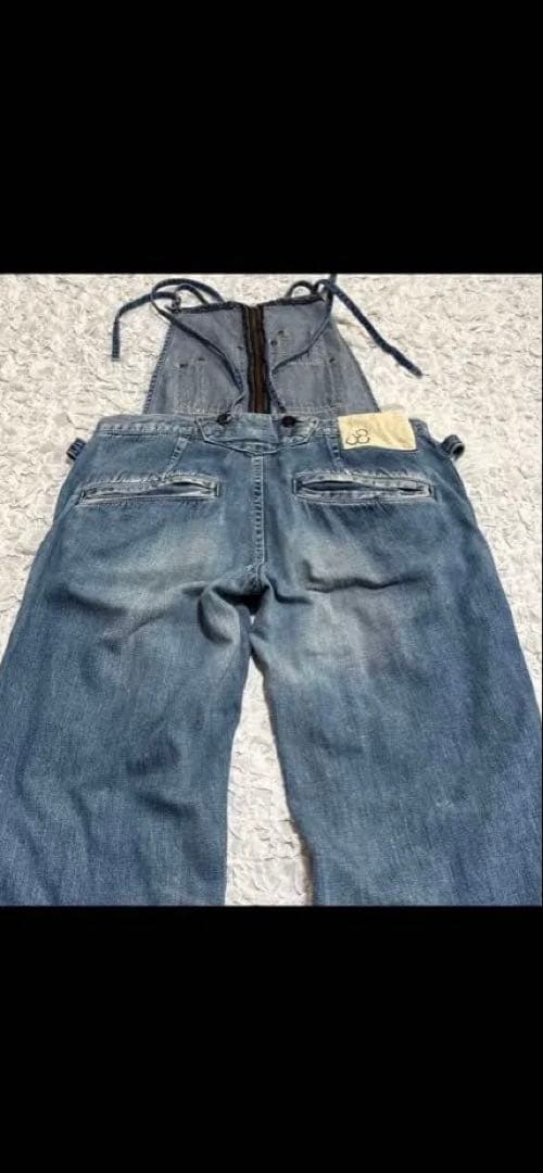 ジョンブル　デニム フレンチ サロペット　オーバーオール　インディゴ　Lサイズ