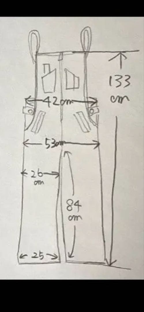 ジョンブル　デニム フレンチ サロペット　オーバーオール　インディゴ　Lサイズ