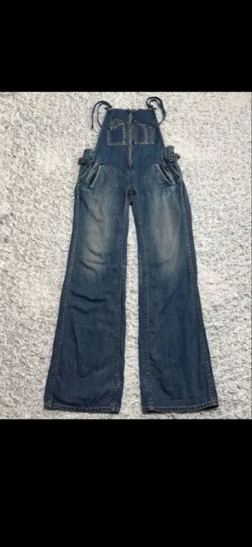 ジョンブル　デニム フレンチ サロペット　オーバーオール　インディゴ　Lサイズ