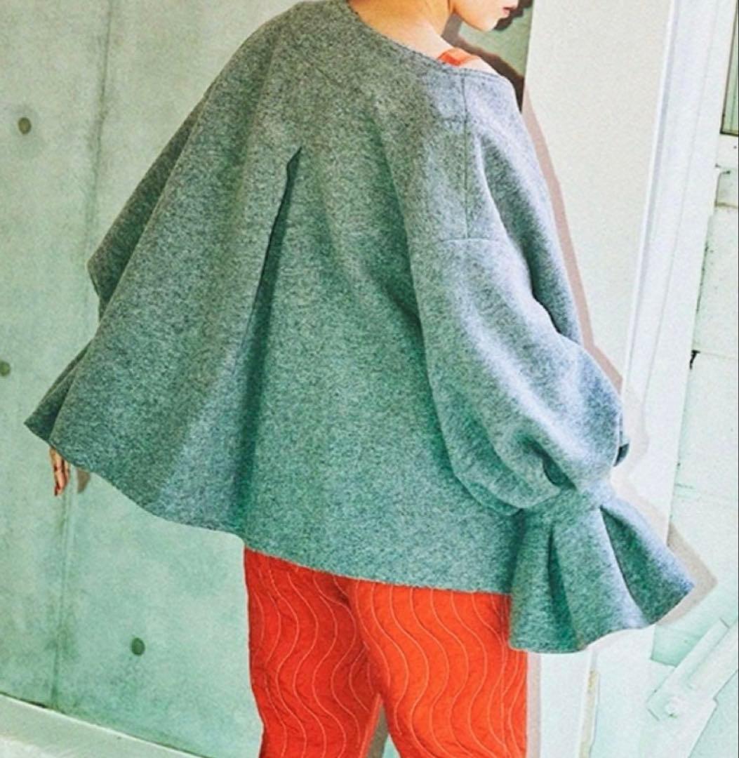 S様　ヌル　null. フラワースリーブ　ショート　ジャケット　グレー　コート