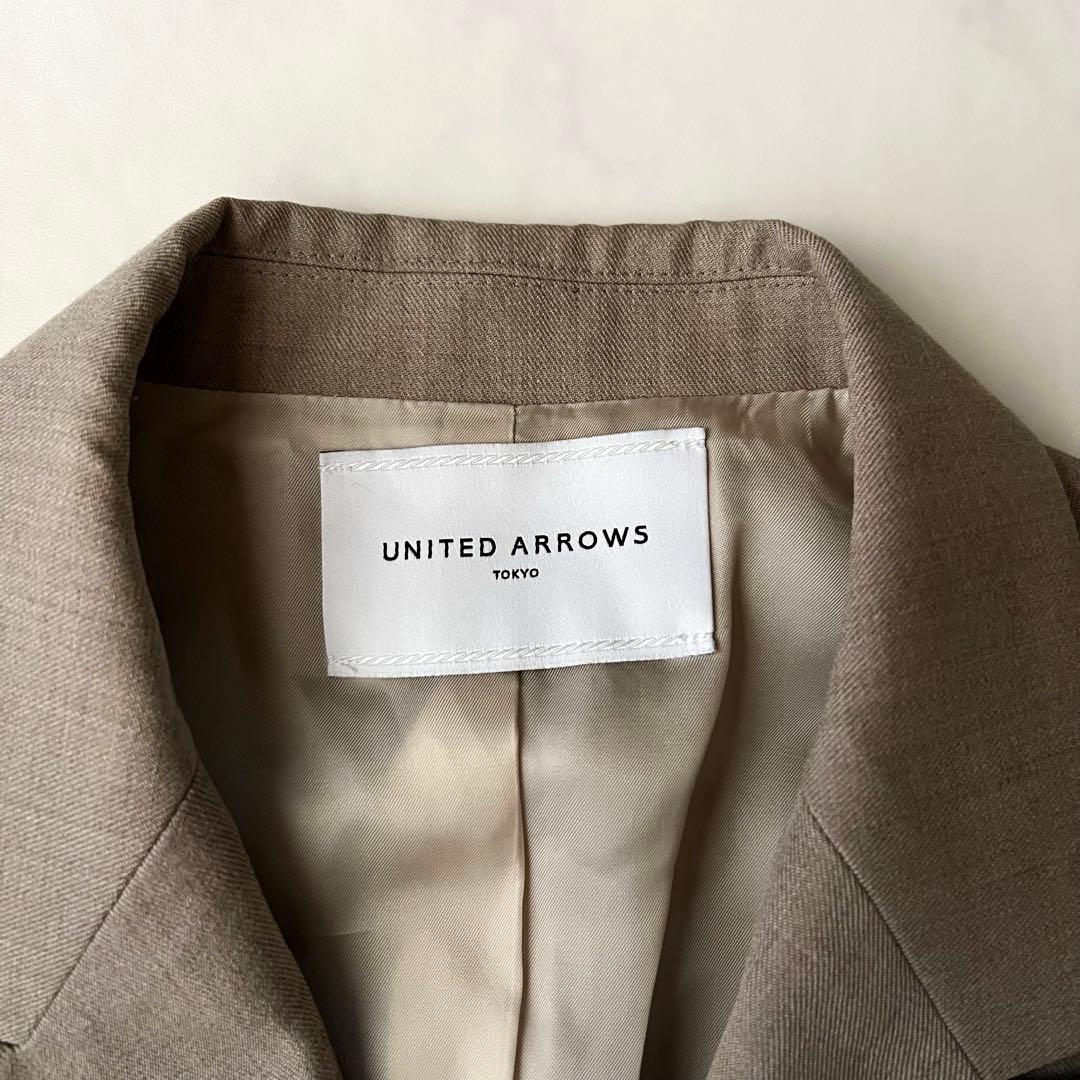 ユナイテッドアローズ 金ボタン ダブル テーラードジャケット ベージュ ウール