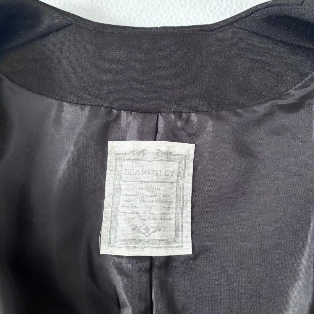 BEARDSLEY ダンボールギャザーコート　ブラック　ビアズリー　ノーカラー