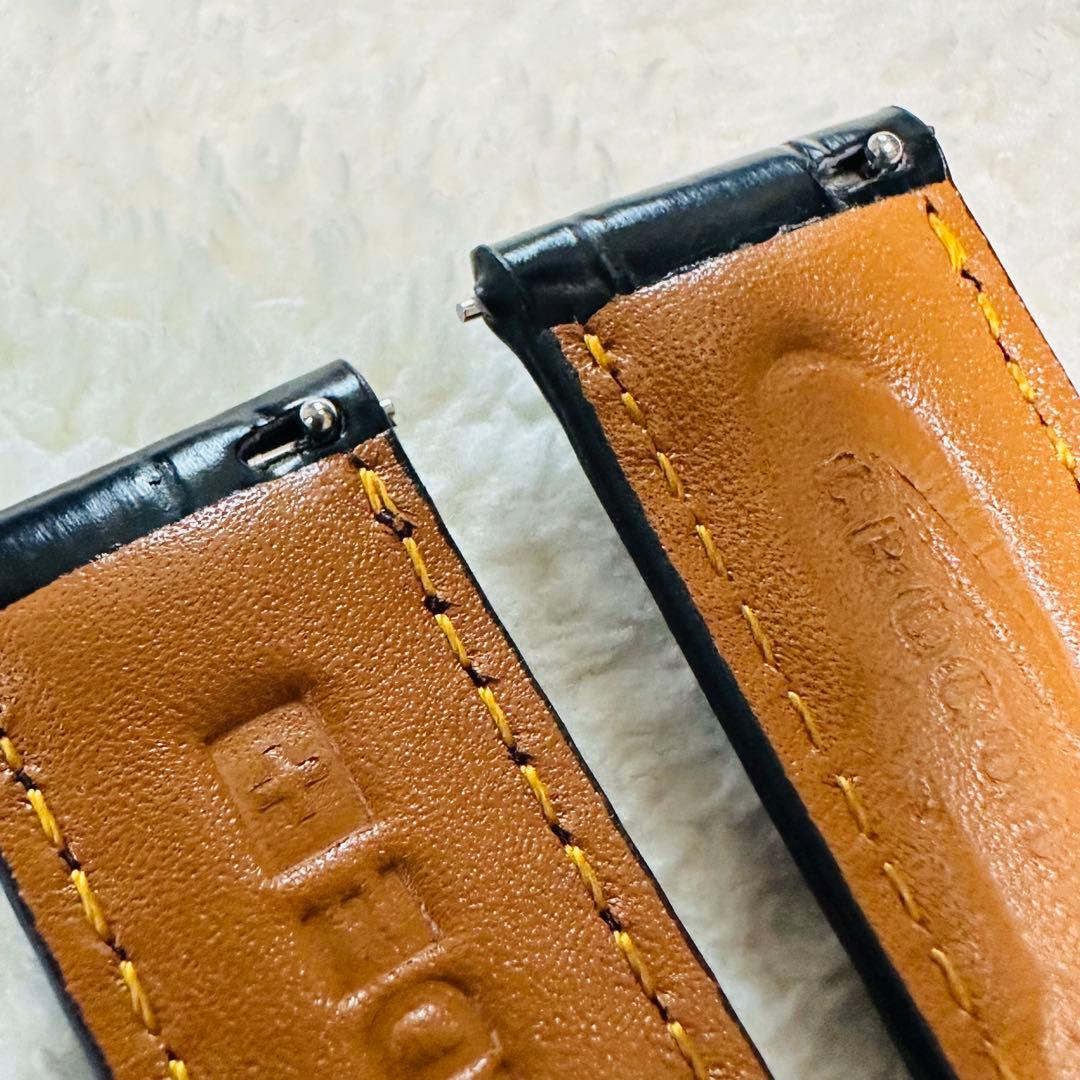 3006#20mm-18mmブラック★本物クロコダイルベルト★スイス製