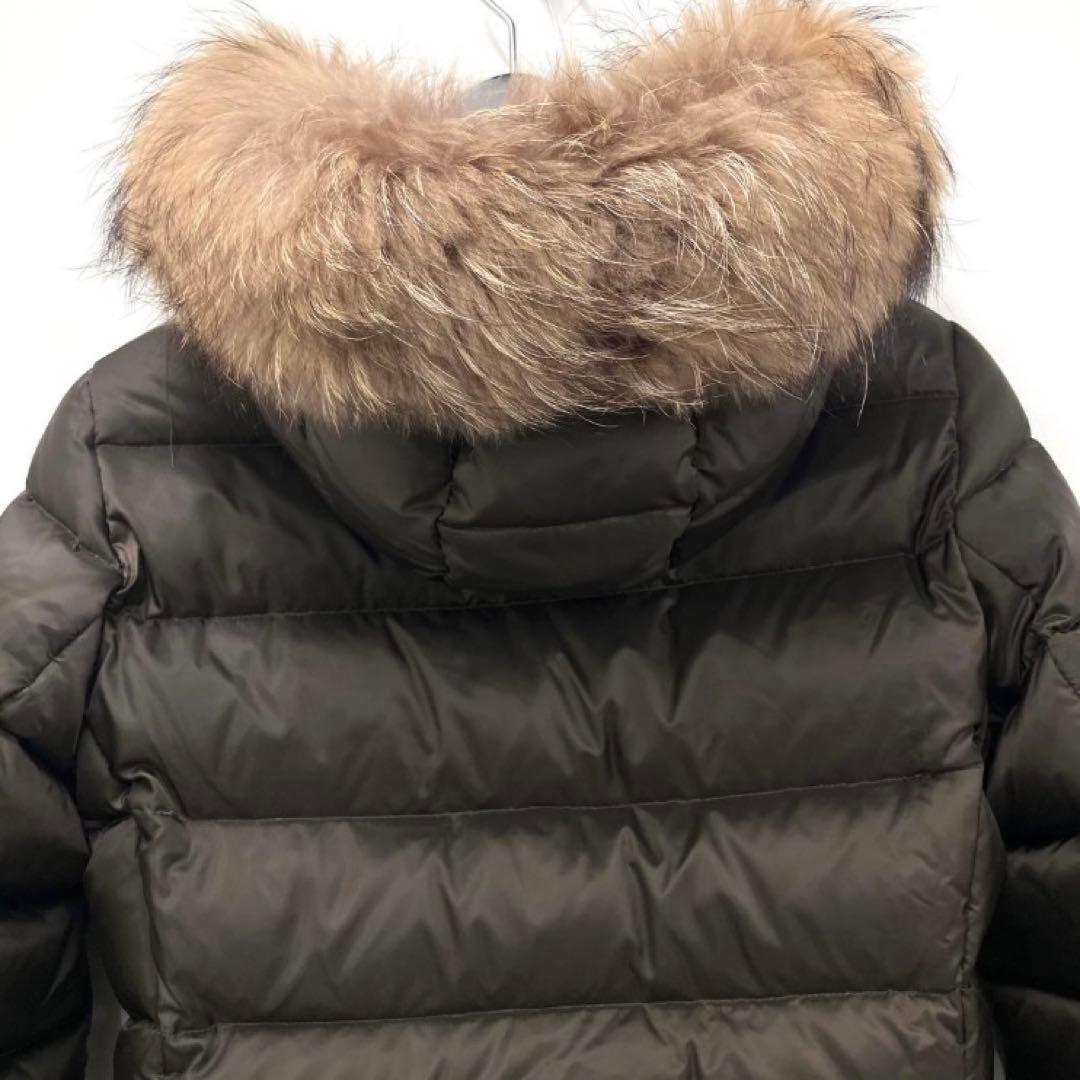 MONCLER モンクレール ロング ダウン ファー 茶 キッズ レディースM