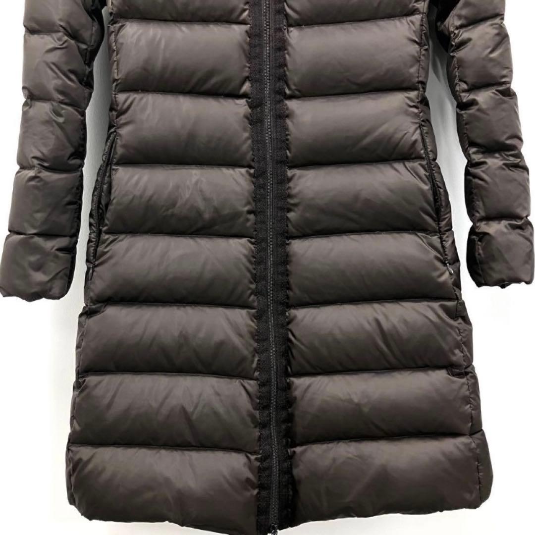 MONCLER モンクレール ロング ダウン ファー 茶 キッズ レディースM